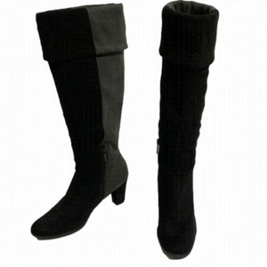 Dress Barn Vale Super Soft Boots Black and Grey  3” Heel Size 6.5